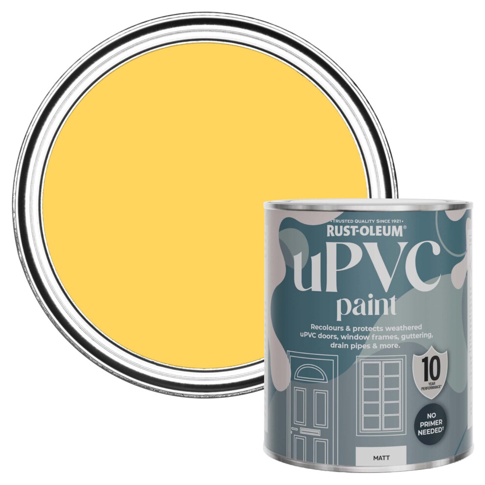 Rust-Oleum Yellow uPVC Door and Window Paint in Matt Finish - Lemon Jelly 750ml