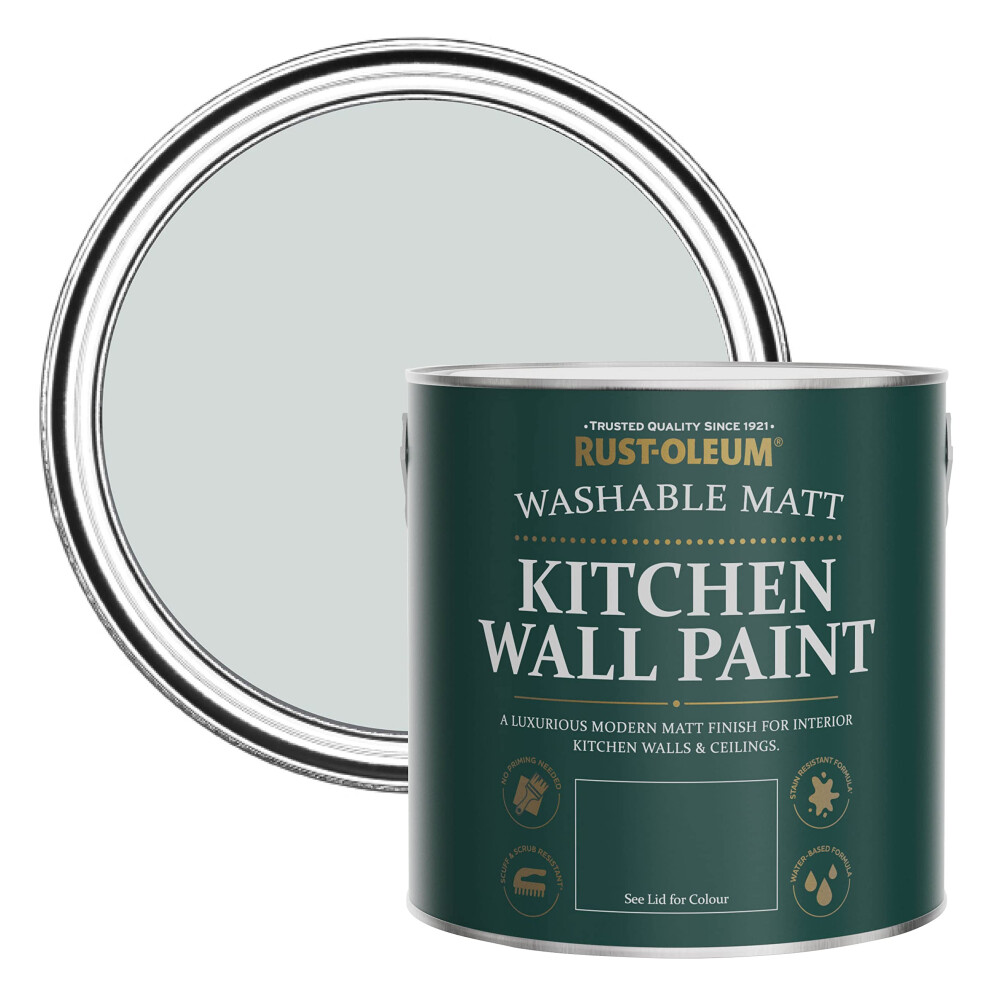 Rust-Oleum Grey Washable Kitchen Wall Paint In Matt Finish - Dove 2.5L