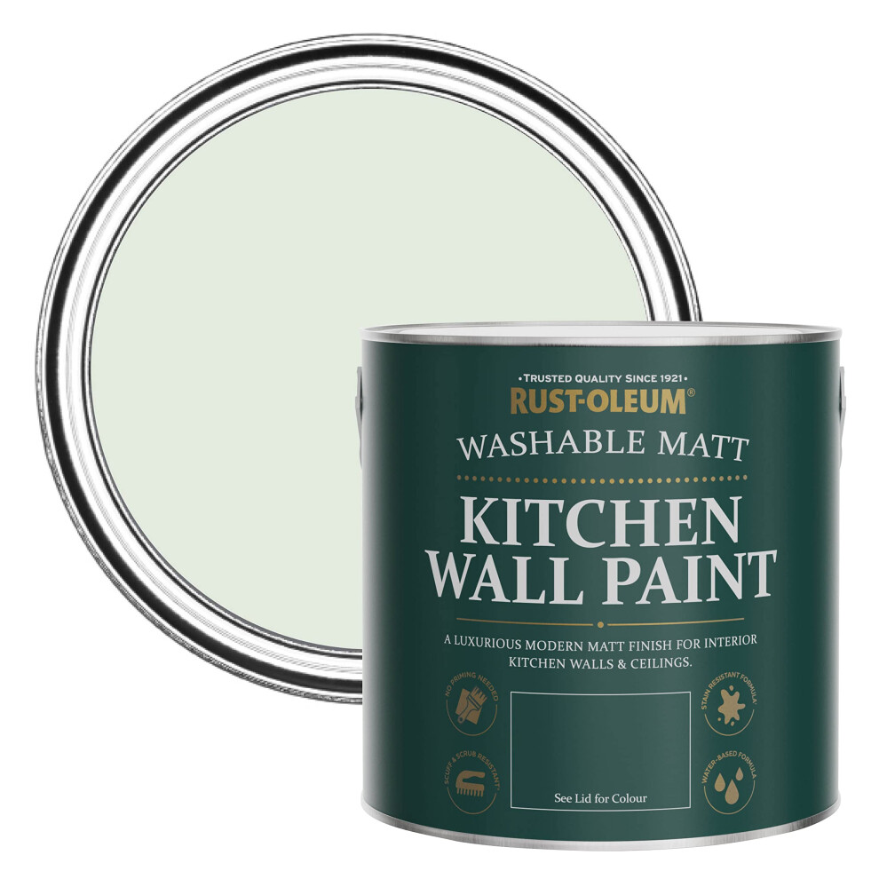 Rust-Oleum Green Washable Kitchen Wall Paint in Matt Finish - Sage Mist 2.5L