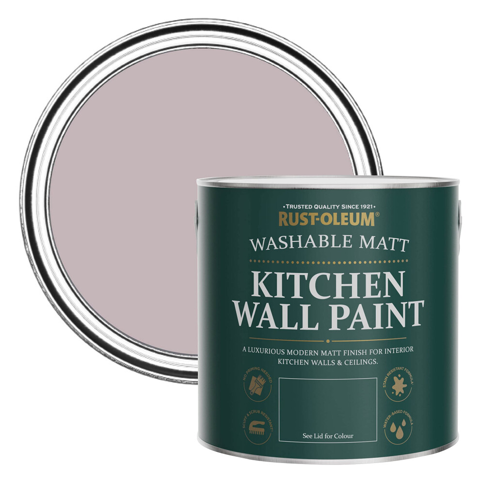 Rust-Oleum Purple Washable Kitchen Wall Paint in Matt Finish - Lilac Wine 2.5L