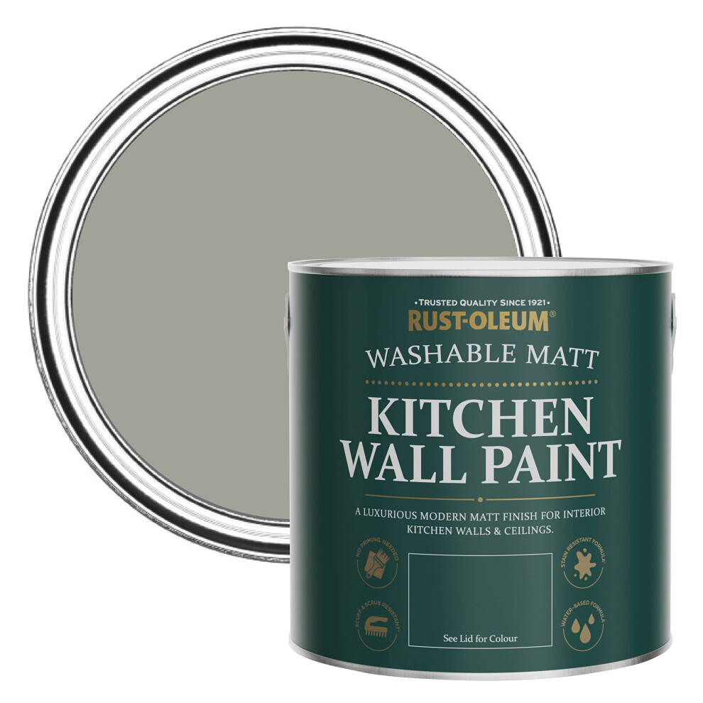 Rust-Oleum Washable Kitchen Wall Paint In Matt Finish - Tea Leaf 2.5L Green