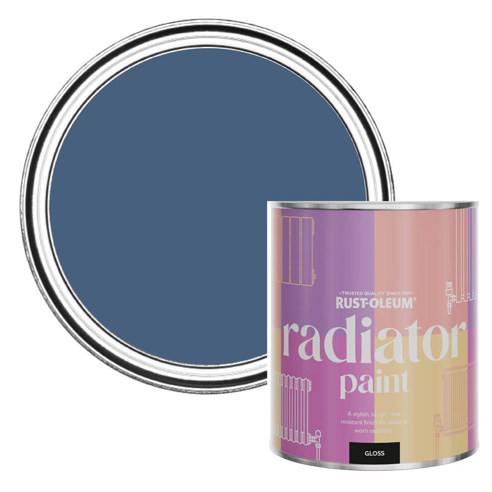 Rust-Oleum Heat Resistant Radiator Paint In Gloss Finish - Ink 750Ml Blue