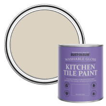 Rust-Oleum Beige Water-Resistant Kitchen Tile Paint in Gloss Finish - Hessian 750ml