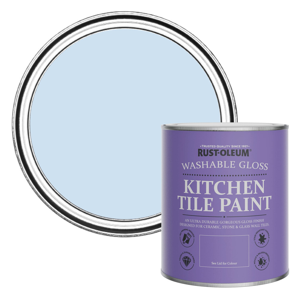 Rust-Oleum Water-Resistant Kitchen Tile Paint In Gloss Finish - Powder 750Ml Blue