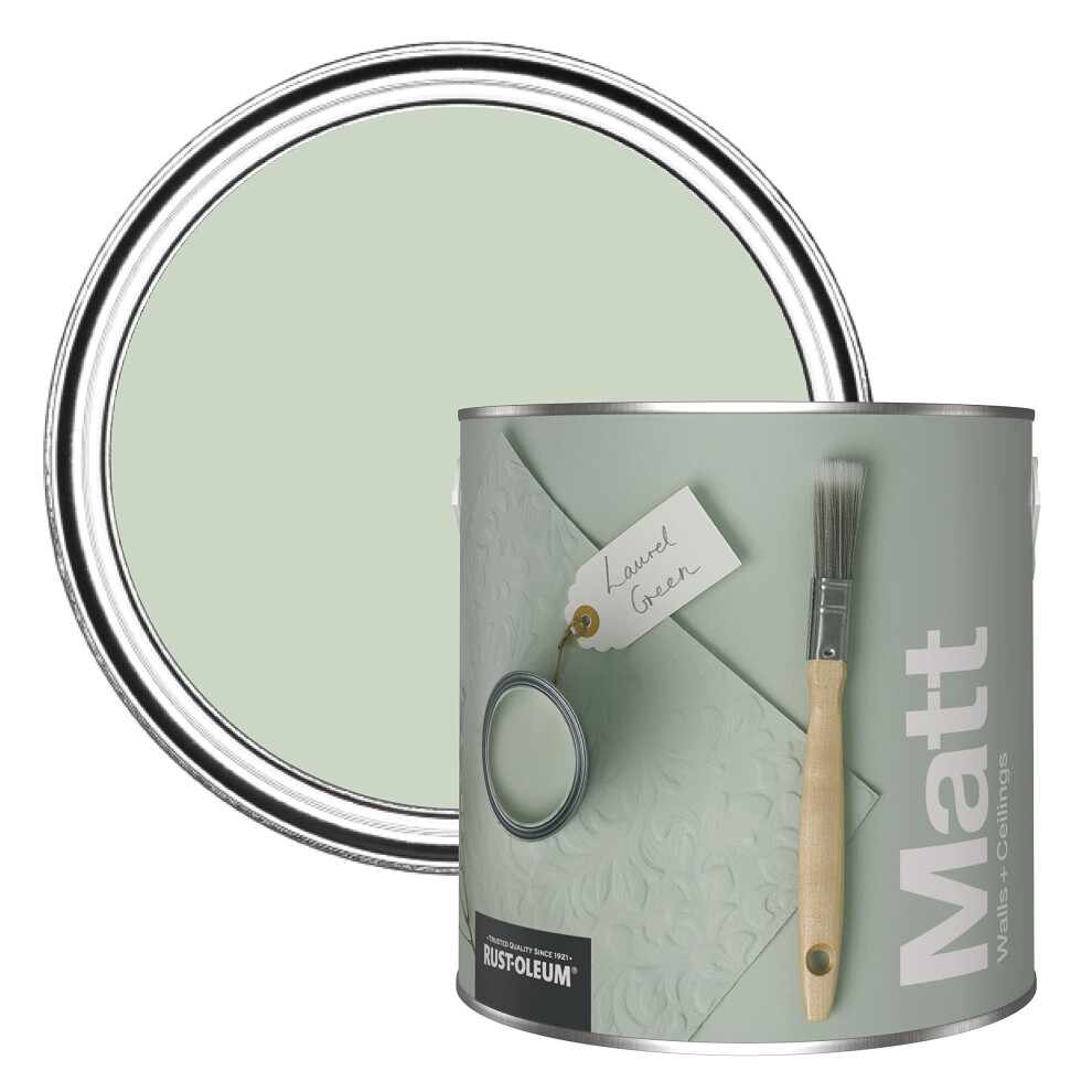 Rust-Oleum Colours Matt Emulsion Wall And Ceiling Paint - Laurel 2.5L Green