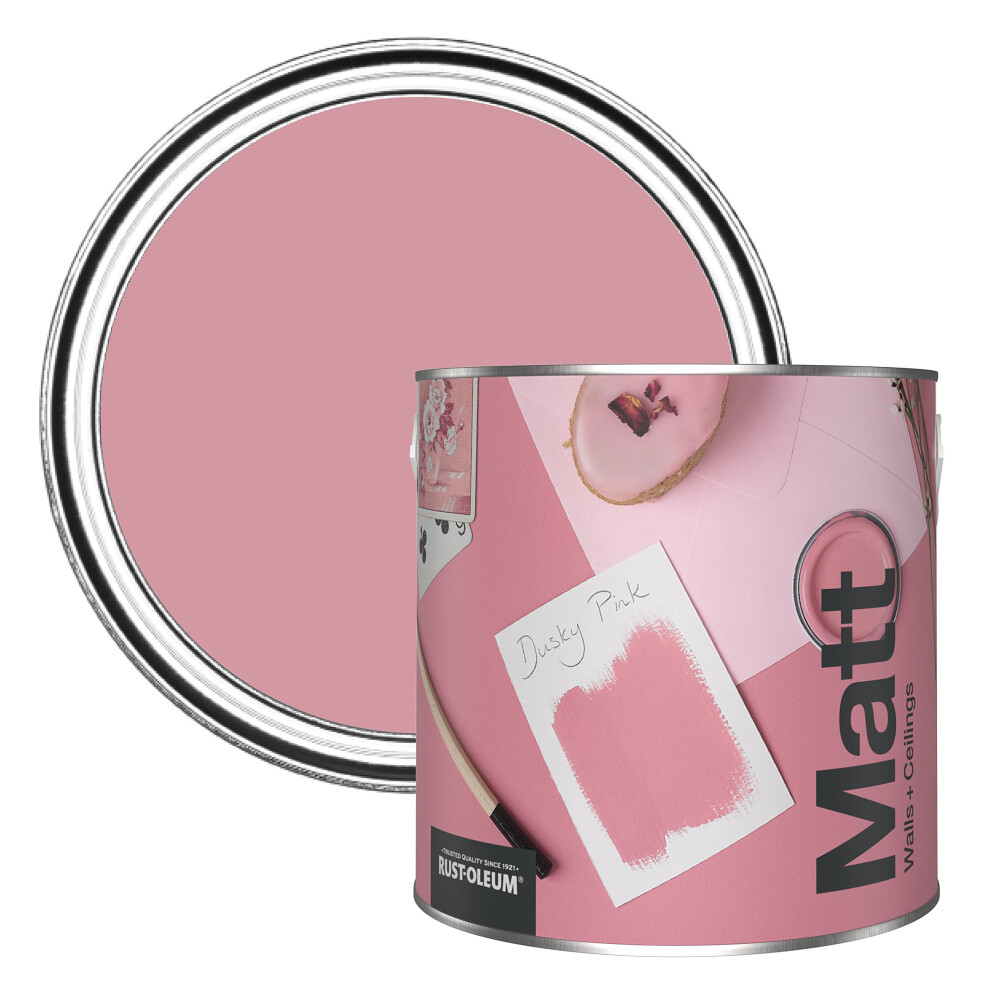 Rust-Oleum Colours Matt Emulsion Wall and Ceiling Paint - Dusky Pink 2.5L