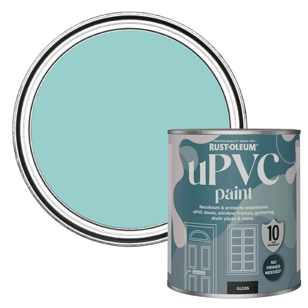 Rust-Oleum Blue uPVC Door and Window Paint In Gloss Finish - Teal 750ml