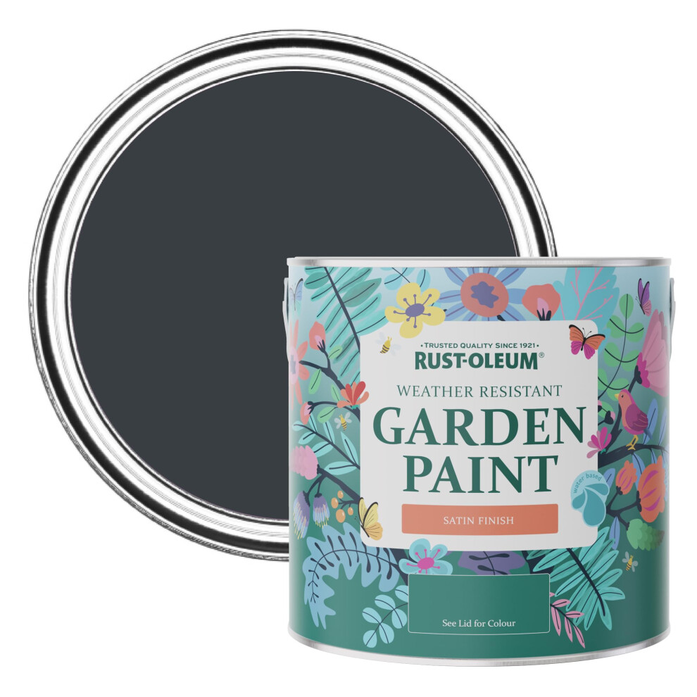Rust-Oleum Grey Mould-Resistant Garden Paint In Satin Finish - Anthracite (RAL 7016) 2.5L