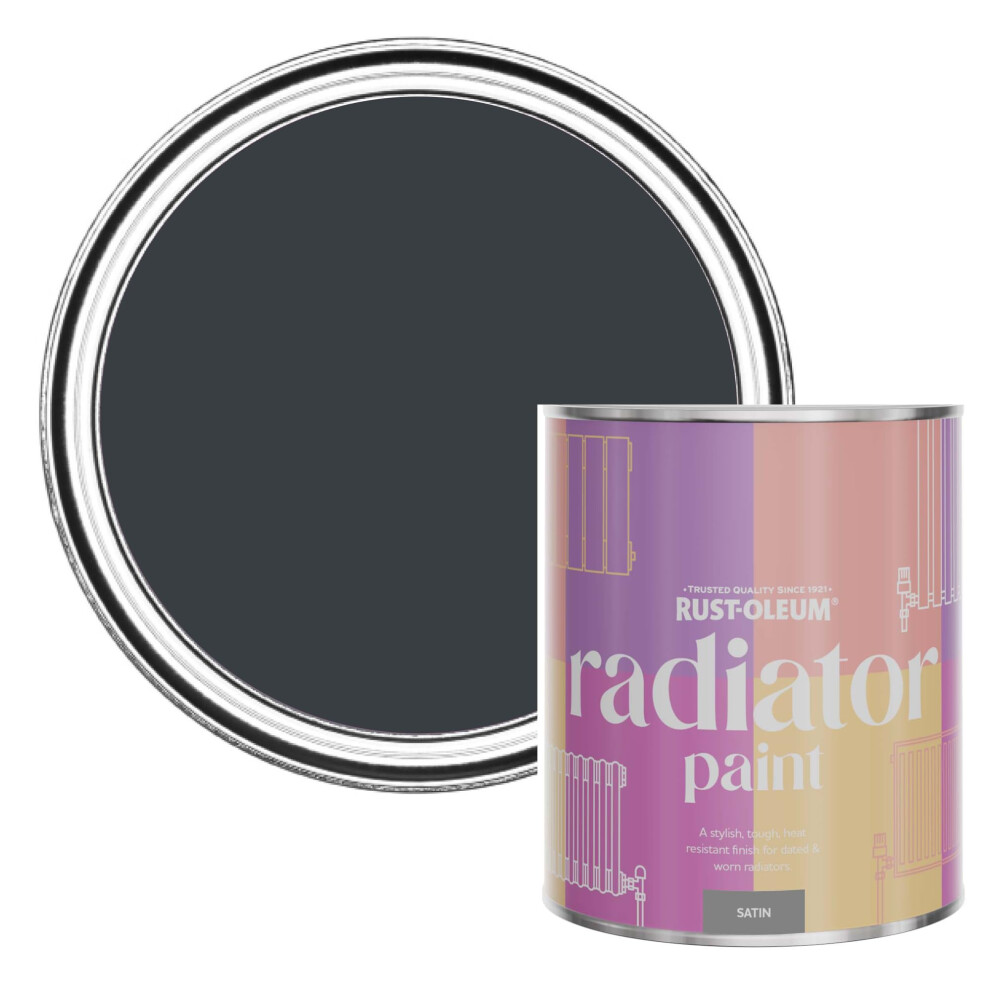 Rust-Oleum Grey Heat Resistant Radiator Paint In Satin Finish - Anthracite (Ral 7016) 750Ml 5013296760911