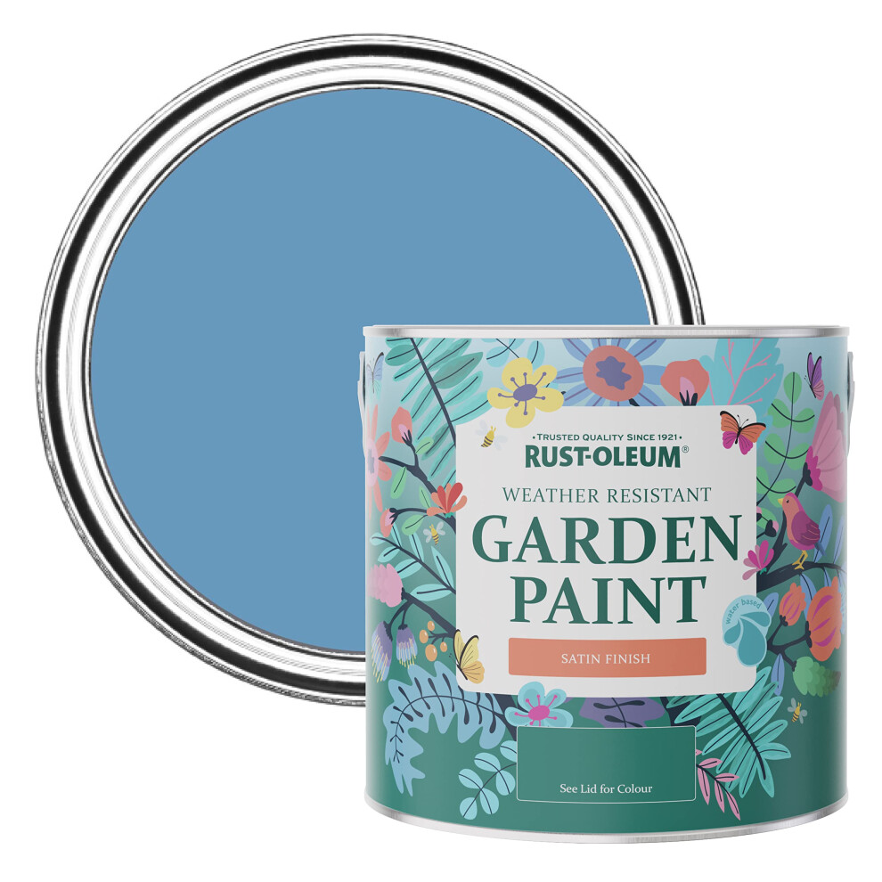Rust-Oleum Blue Mould-Resistant Garden Paint In Satin Finish - Cornflower Blue 2.5L