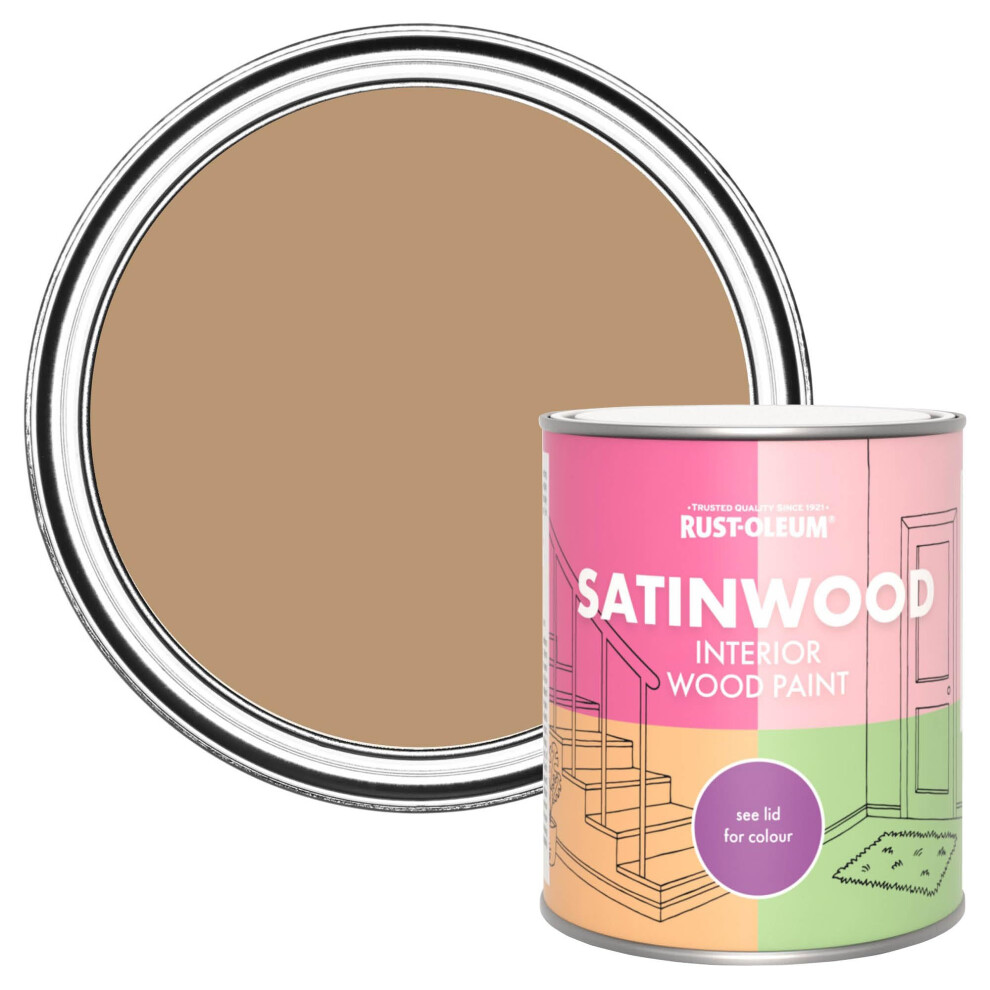 Rust-Oleum Brown Satinwood Interior Wood Paint - Fired Clay 750ml