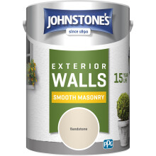 Johnstone?s ? Exterior Smooth Masonry Paint ? Sandstone ? Up to 15 Years Protection ? Weather & Dirt Resistant ? 60m? Coverage Per Tin - Dry in 1-2