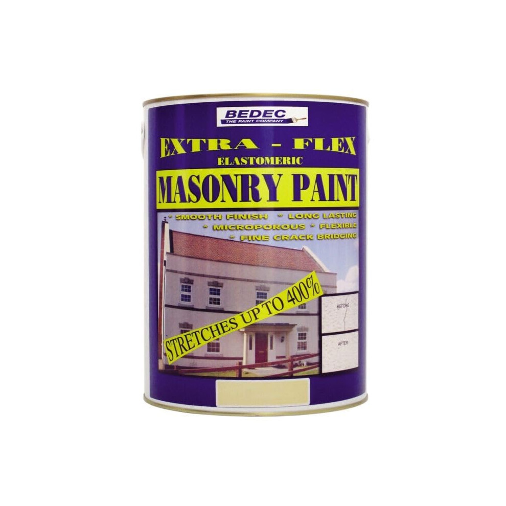 Bedec Extra-Flex Elastomeric Smooth Masonry Paint Old White 5 Litres 5055006783407