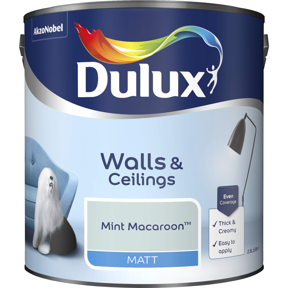 Dulux Paints 2.5 Litre Ready Mixed Matt Mint Macaroon