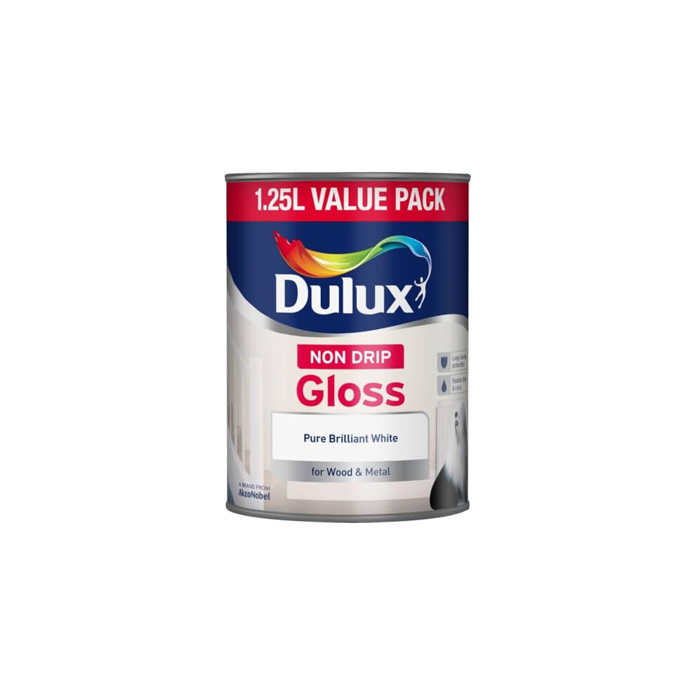 Dulux Non Drip Gloss 1.25L Pure Brilliant White