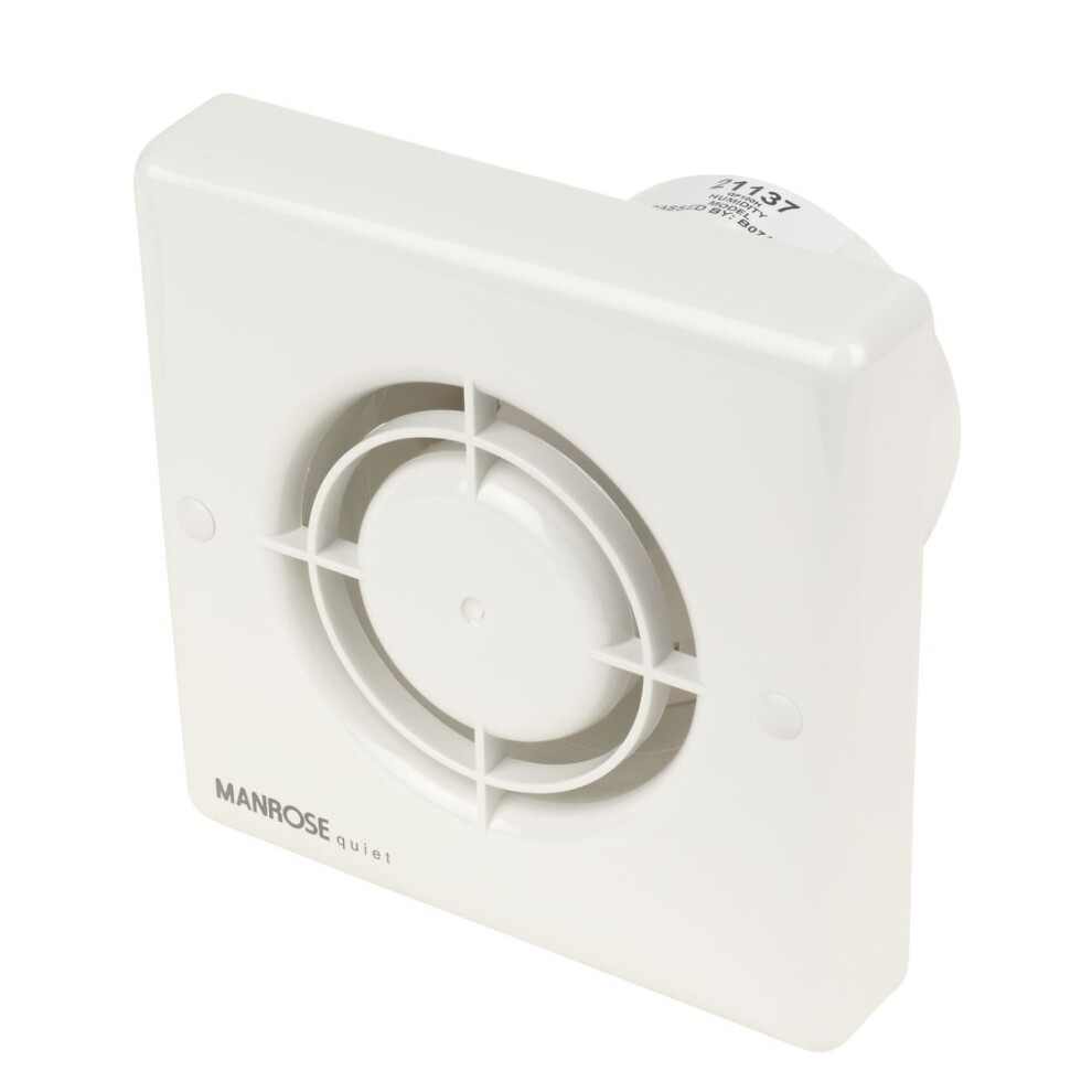 Manrose QF100H 5W Quiet Fan Bathroom Axial Extractor Fan w/Timer/Humidistat