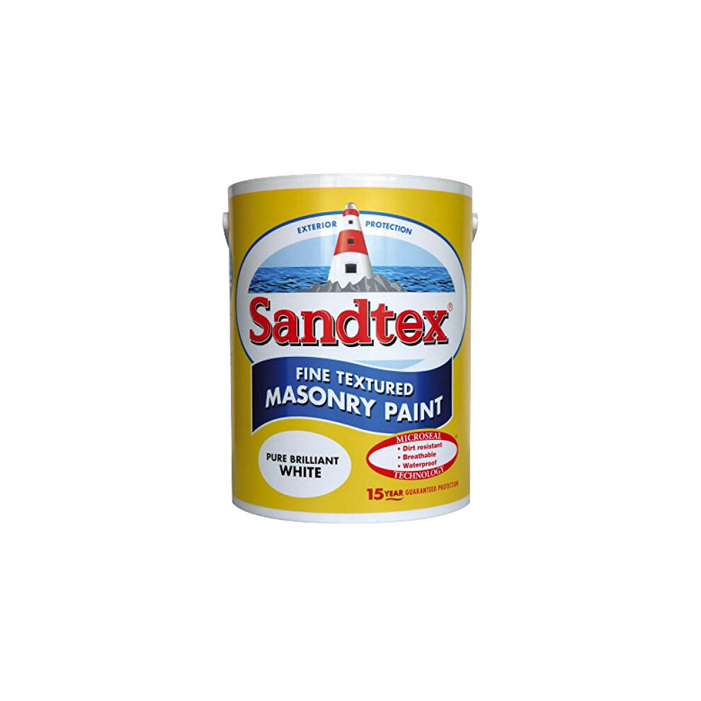 Sandtex Brilliant White External Matt Fine Textured Masonry Paint 10L