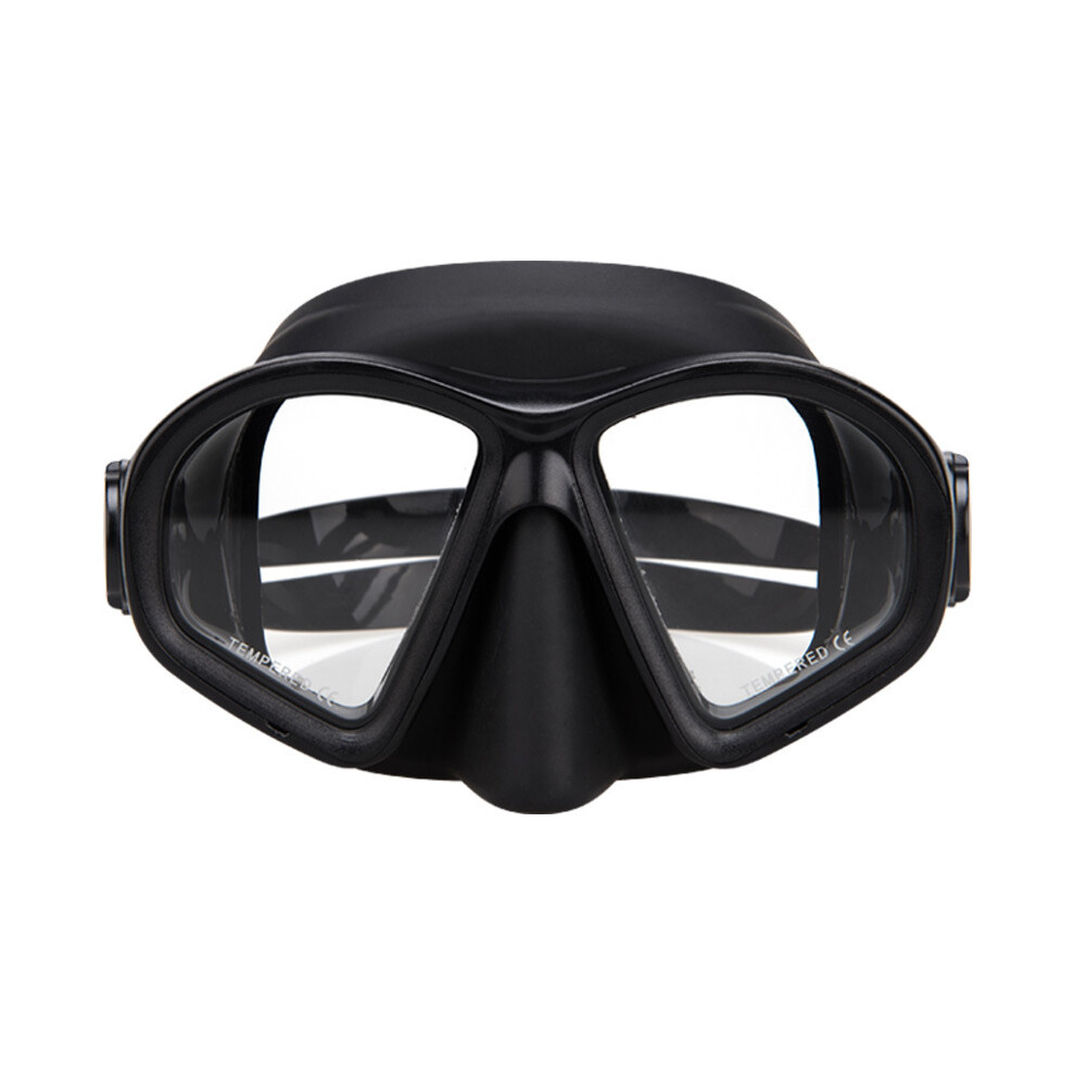 (Miroir simple noir) Masque d'apnée professionnel, verre trempé, lunettes de protection galvanisées