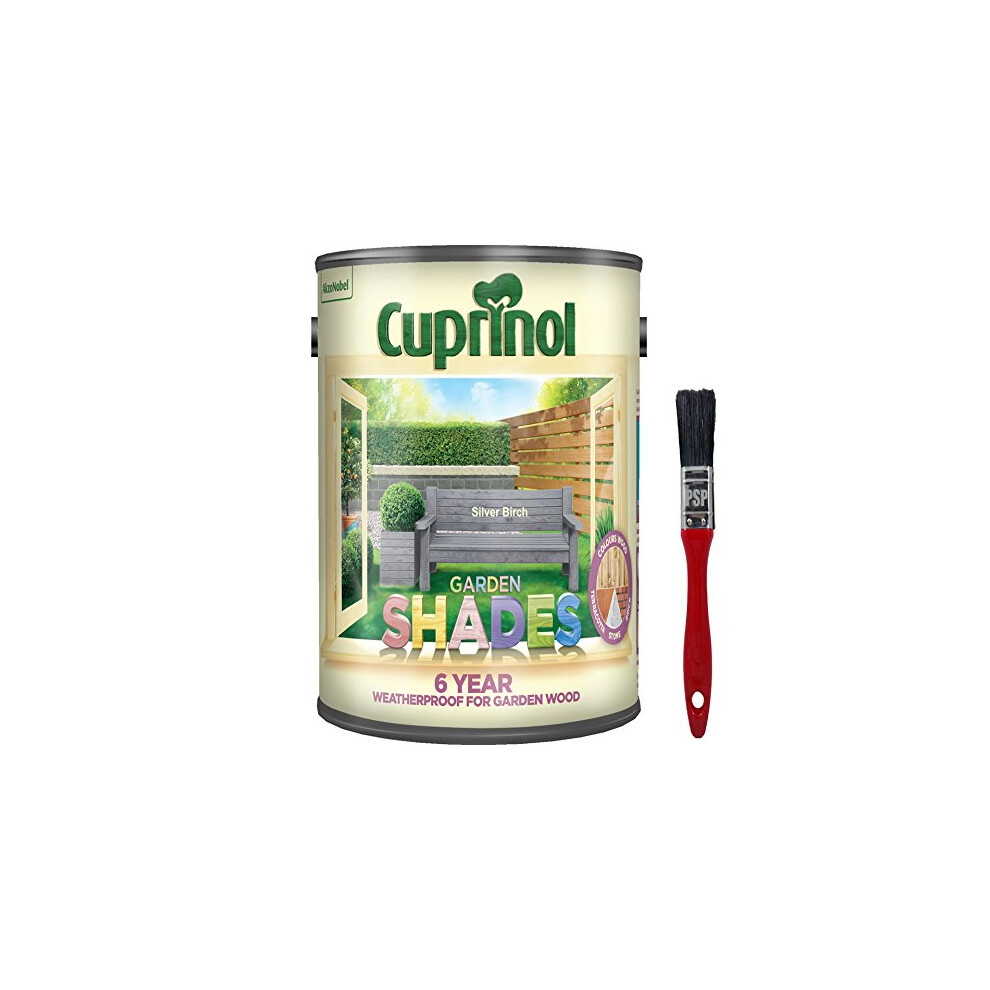 New 2018 Improved Formula Cuprinol Garden Shades Silver Birch 5L. Now Offers 6 Year Garden Wood Weather Protection. Includes PSP Touch up Wood Care