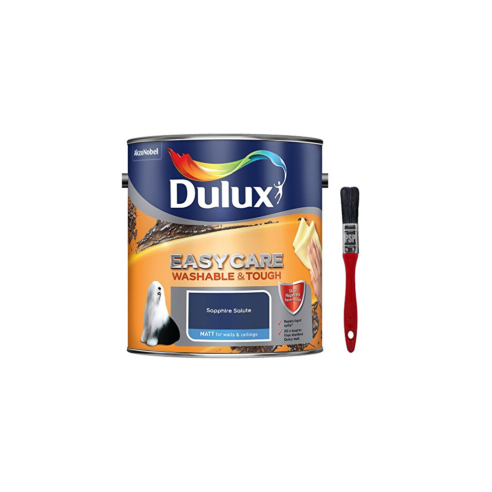 New 2017 Dulux Easycare Washable & Tough Matt Sapphire Salute 2.5L with Unique Stain Repellent Technology. Includes PSP Touch-up Brush.