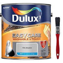 New 2017 Dulux Easycare Washable & Tough Matt Chic Shadow 2.5L with Unique Stain Repellent Technology. Includes PSP Touch-up Brush.