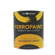 FIRST4MAGNETS FerroPaint? Charcoal Magnetic Paint for Walls, Bedroom, Office, Kitchen, Playroom, Classroom, DIY and Renovation - 1 Litre