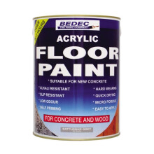 Bedec Acrylic Water Based Floor Paint Light Grey 5 Litre