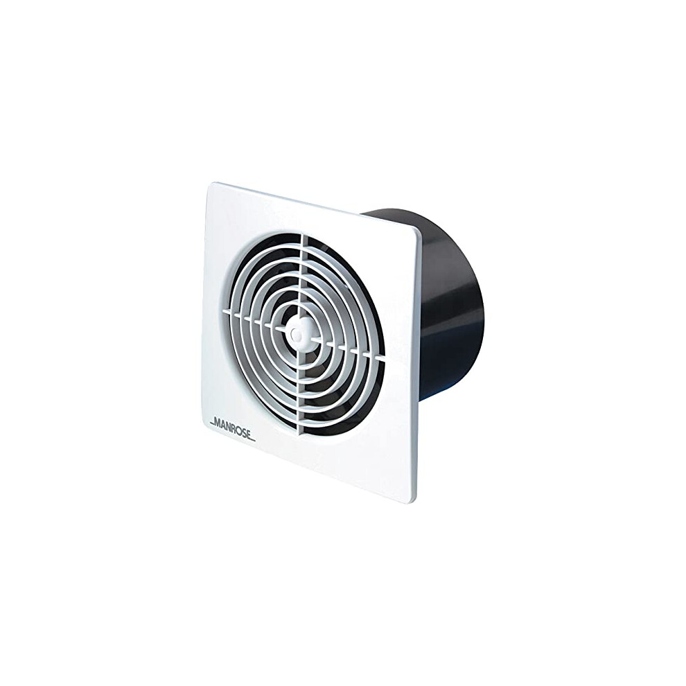 Manrose LP100SSW 4" 100mm White Low Profile Standard Extractor Bathroom Fan (White S)