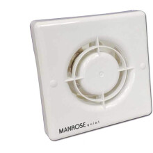 Manrose QF100P Pullcord Bathroom Shower Extractor Fan 4" 100mm Quiet Fan (QF100P Chrome 3m PVC Flexible)