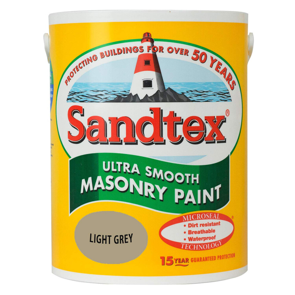 Sandtex Ultra Smooth Masonry Paint 5L Light Grey