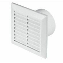 White Bathroom Extractor Fan - 100mm / 4" - Air Vent Grille Kitchen Ventilator.