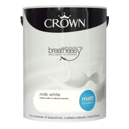 CrownTrade Milk White 5L Matt Acrylic Paint