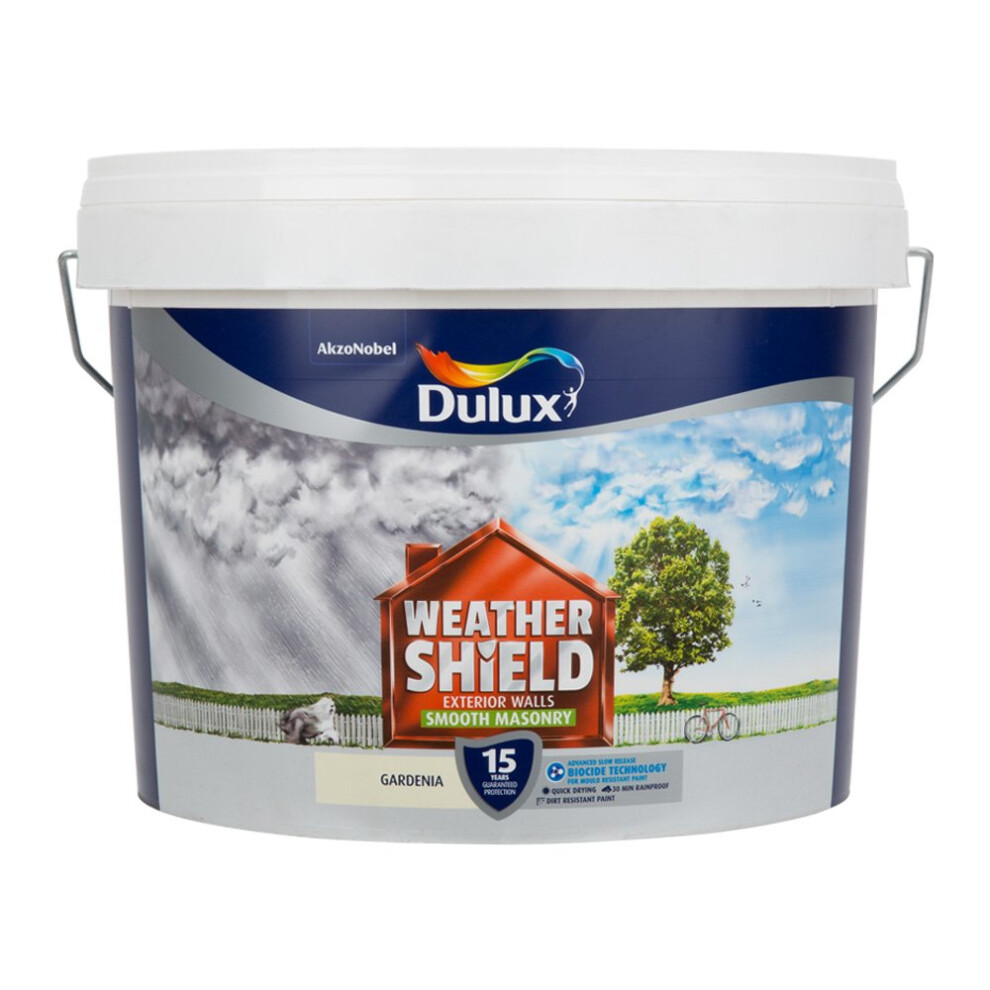Dulux Weathershield Gardenia - Smooth Masonry Paint - 10L