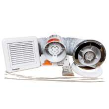 Bathroom Extractor Shower Fan Light KIT Chrome Inline Duct Mounted Standard