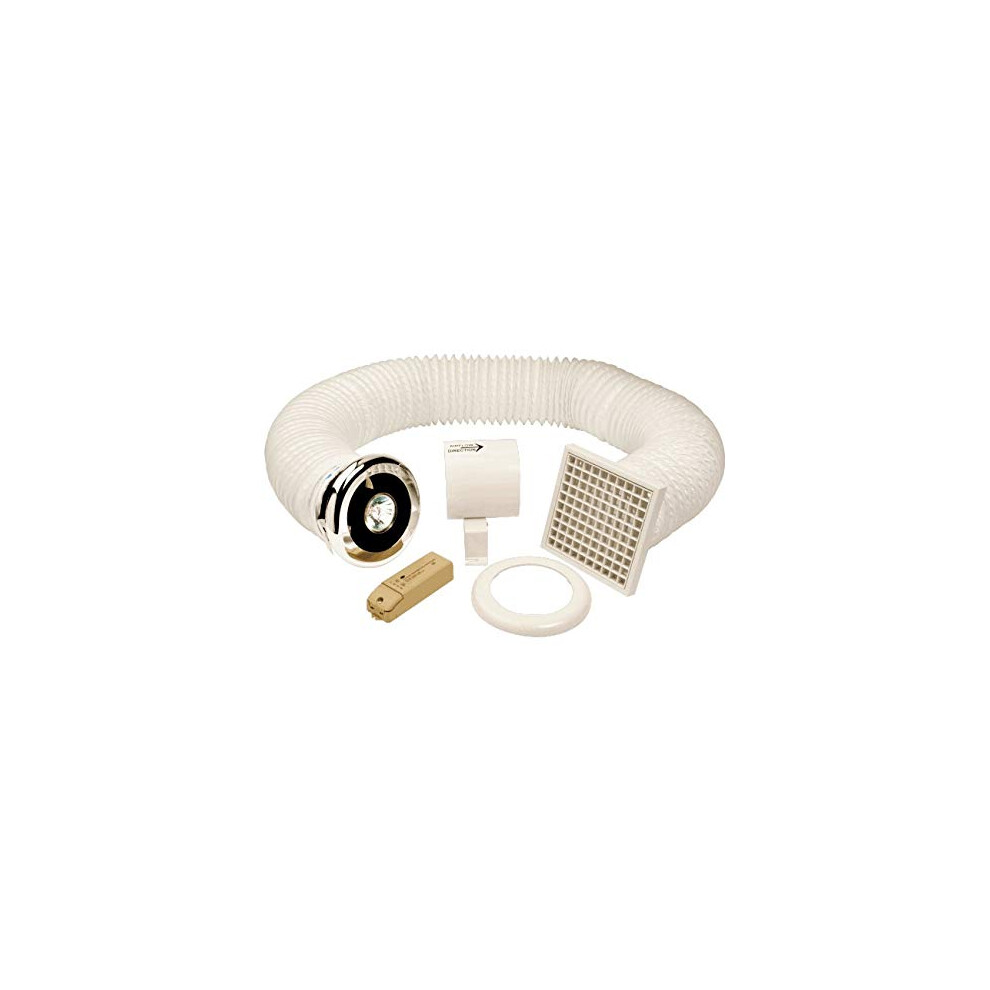 MANROSE VSL100TC Bathroom Extractor Shower Fan Light KIT Timer Chrome