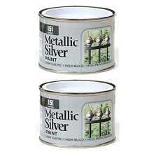 SDMAX 151 Coatings 2 X Metallic Silver Paint 180ml Tin Tough & Durable For Decorating Interior Exterior, Versatile Surface Compatibility, High-Lustre