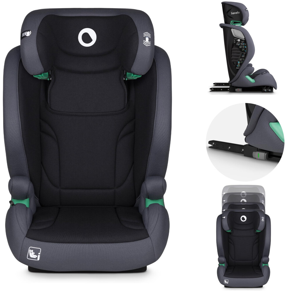 Lionelo Igo I-Size Child Car Seat For Kids 100-150Cm With Isofix & Belt Easy Installation Latest R129 Standard 11-Level Adjustable Headrest Reclinable