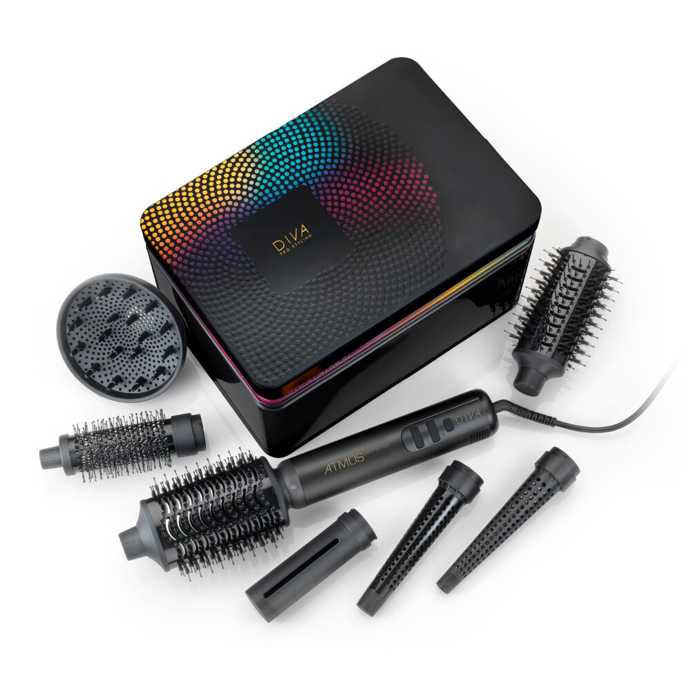 Diva Pro Styling Atmos Dry+Style - 7 in 1 Air Styler & Hairdryer. for Drying, Styling, Volume, Curls, and Waves.