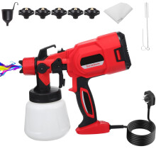 TriLine Paint Sprayer Gun, 650W DIY Electric HVLP Handheld Spray, 900ML Detachable Container for Garden Fence, Walls and Ceilings Home Painting, 3