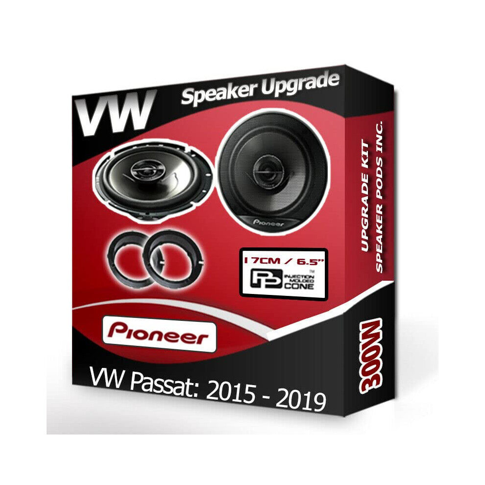 Passat Speaker Upgrade Rear Door Pioneer Car Speakers 6.5" 17Cm + Adaptor Pods 300W 8670942154035