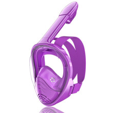 (PAARS) Kinderen Full Face Snorkelmasker Duikmasker View Anti-condens Anti-lek Met Afneembare Camerahouder