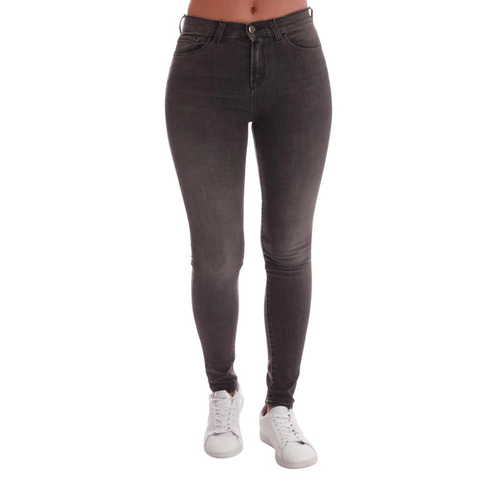 (25R, Grey) Emporio Armani Womens/Ladies J20 Leather Patch Skinny Jeans