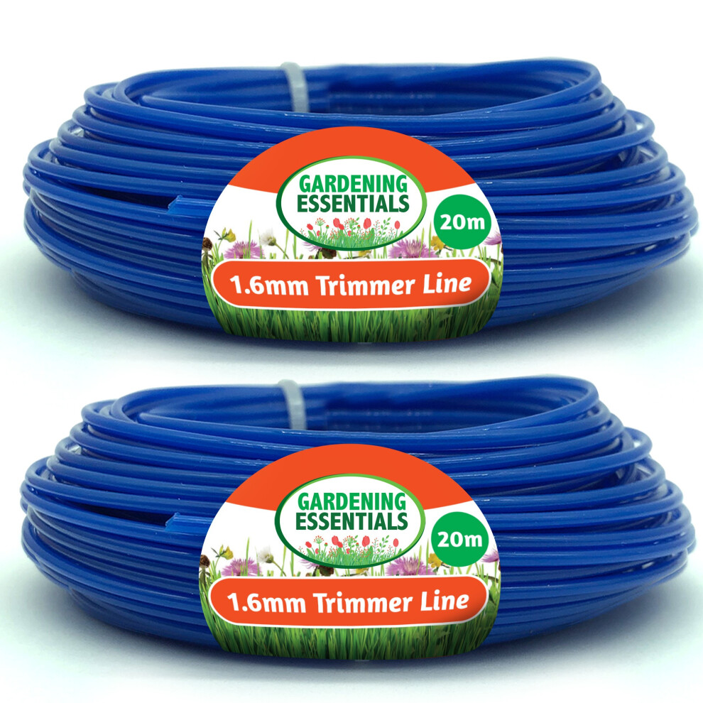 2x20M Garden Strimmer Trimmer Line Cord 1.6mm 2mm Nylon Wire Garden Grass