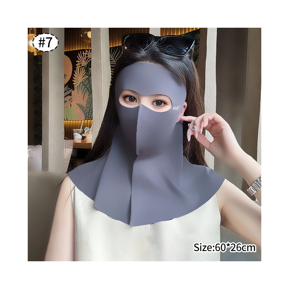 (s7) Masque de protection solaire d'été, foulard en soie glacée, masques complets pour femmes, sports