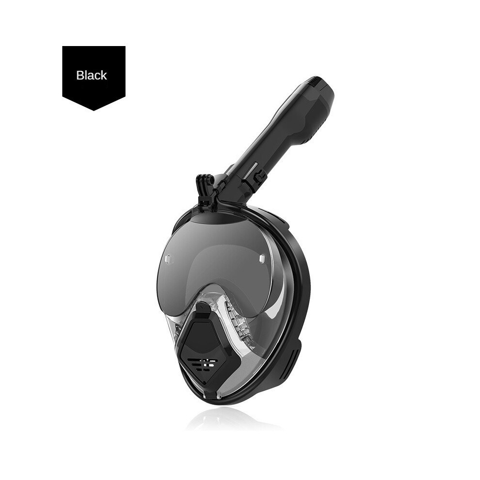 (noir-noir-M/L) 2025 Nouveau masque de plongée professionnel pour enfants adultes haute définition antibuée