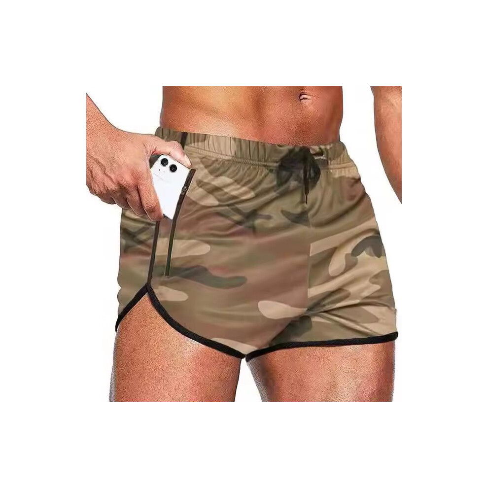 (Kaki Camo-XL (70-80 kg)) Short de bain homme été séchage rapide maillots de bain caleçons pantalon