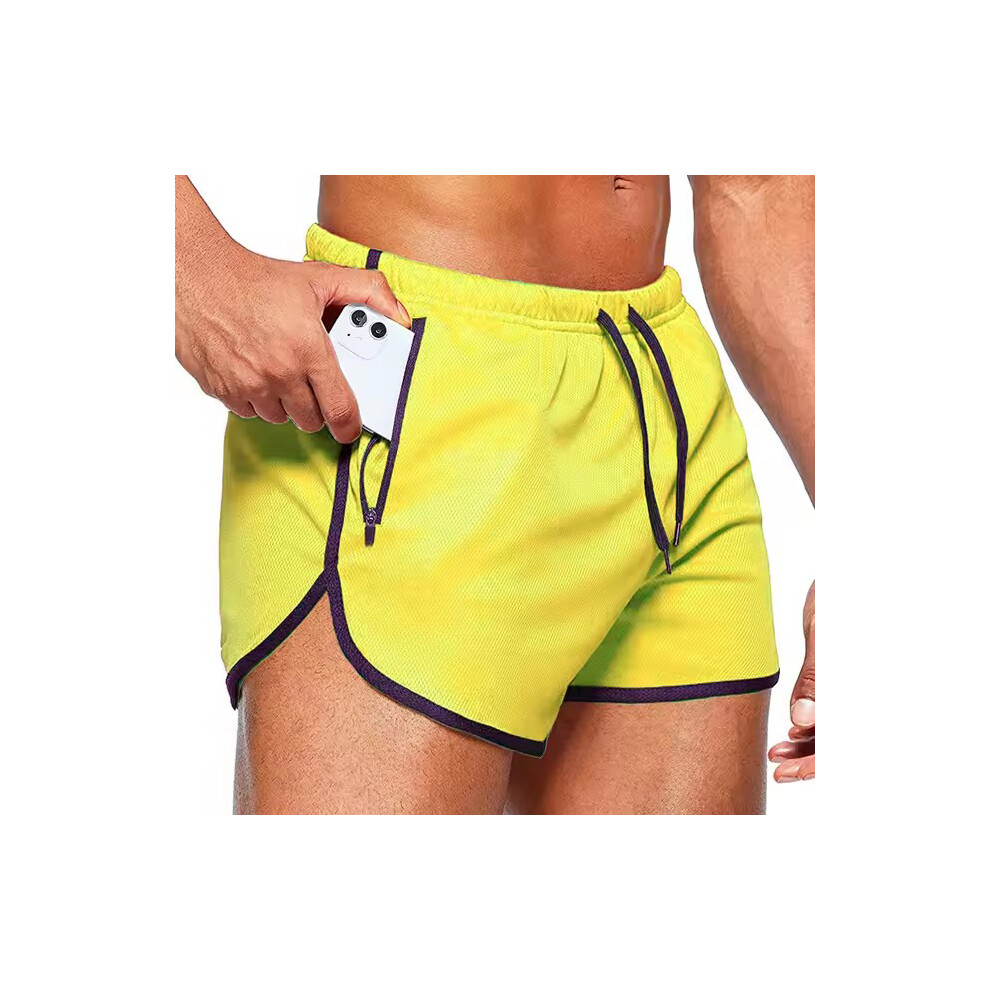 (Jaune-XXXL (90-100 kg)) Short de bain homme été séchage rapide maillots de bain short pantalon maillot