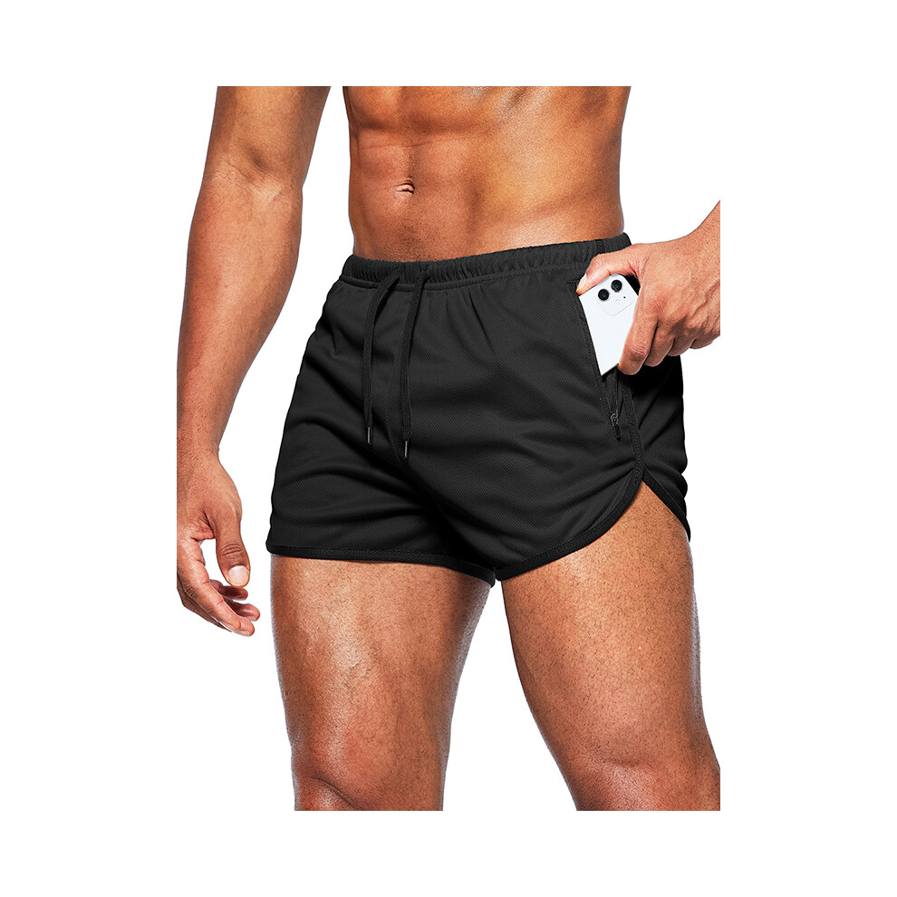 (noir-XXL (80-90 kg)) Short de bain homme été séchage rapide maillots de bain short pantalon maillot