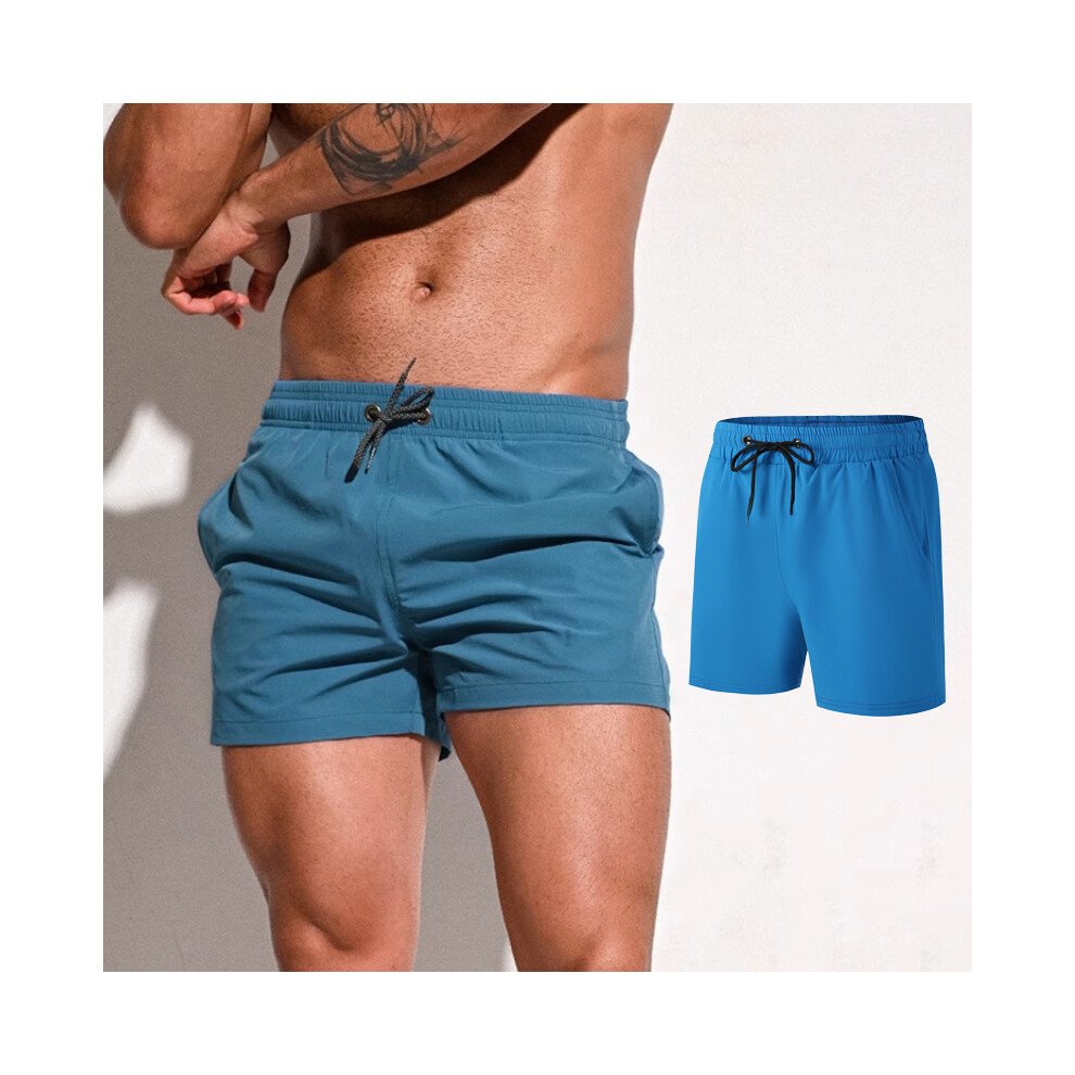 (Bleu-EuUs XXL) Short de bain pour homme, maillot de bain d'été, séchage rapide, short de bain, maillot