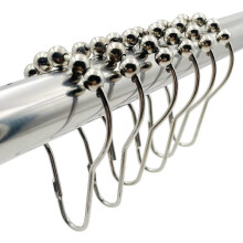 Shower Curtain Hooks Rings,14 Pack Stainless Steel Roller Ball Bath Curtain Rings for Bathroom Curtain Rods